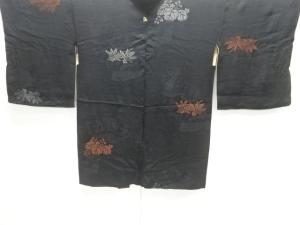 アンティーク　紋錦紗　桐模様織出し漆一つ紋羽織